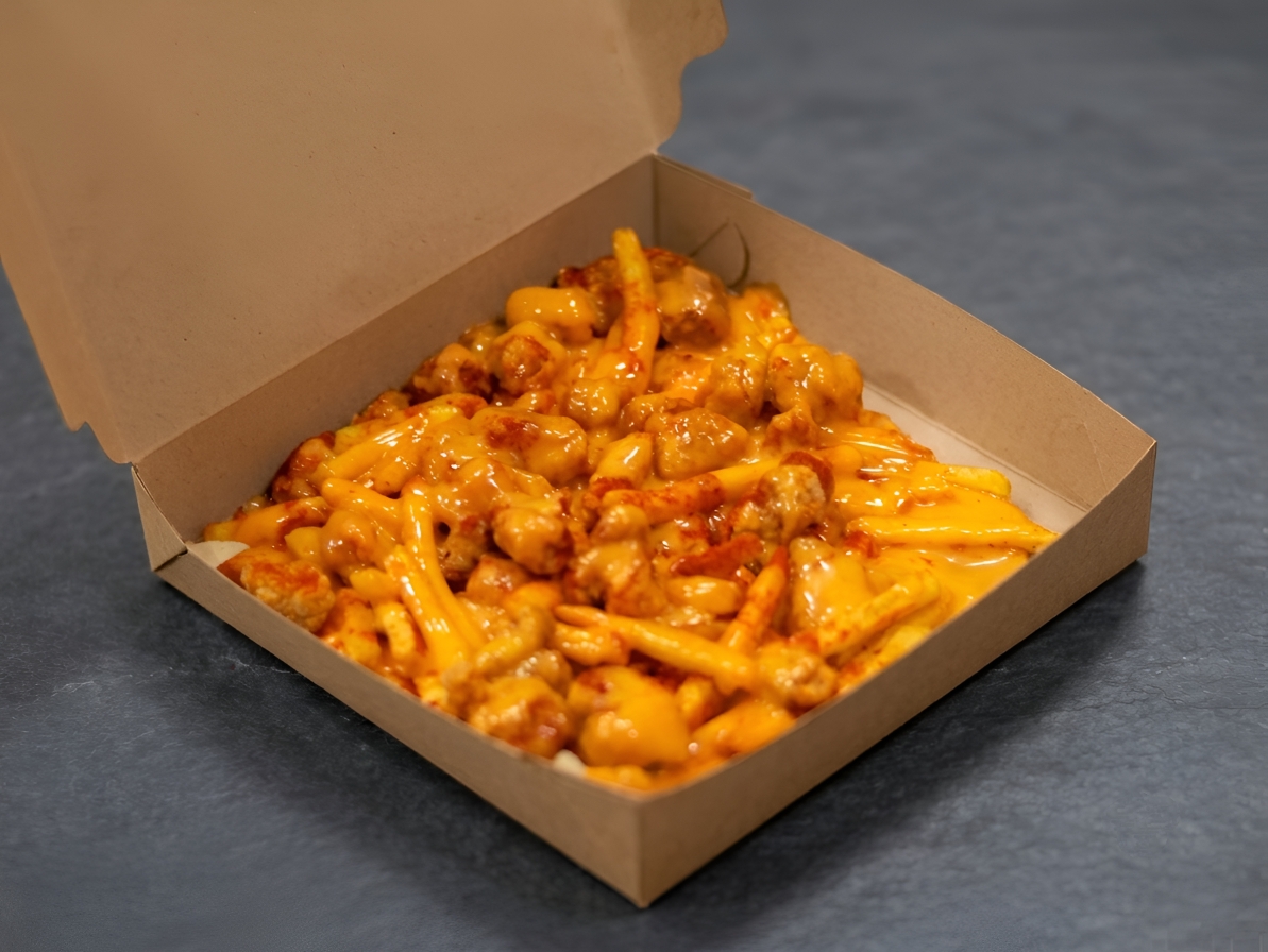 Signature Loaded Crispy Chicken and Fries at Al-Taiba